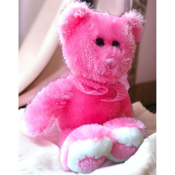 12" Aurora World Popsicle Pink Fluffy Teddy Bear Plush Stuffed Animal Toy W/Tag - Picture 5 of 6